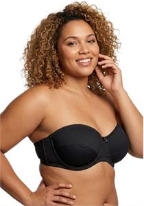 90% Cotton Underwire Strapless Bra Black